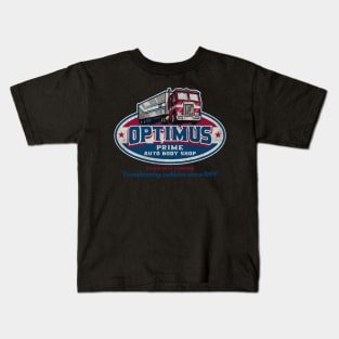 Optimus Prime Auto Body Shop Worn Kids T-Shirt